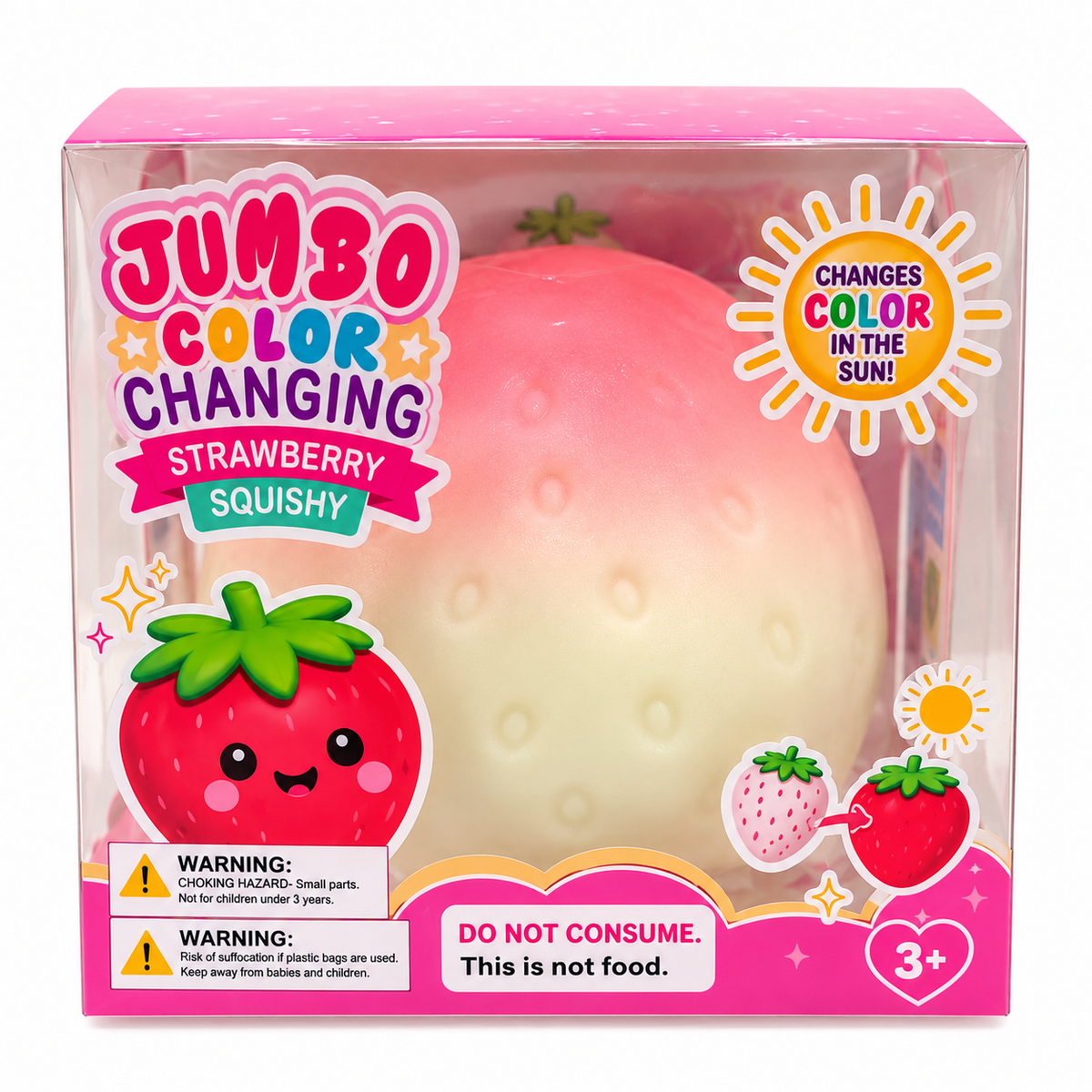 Jumbo Color Changing Strawberry Squishy