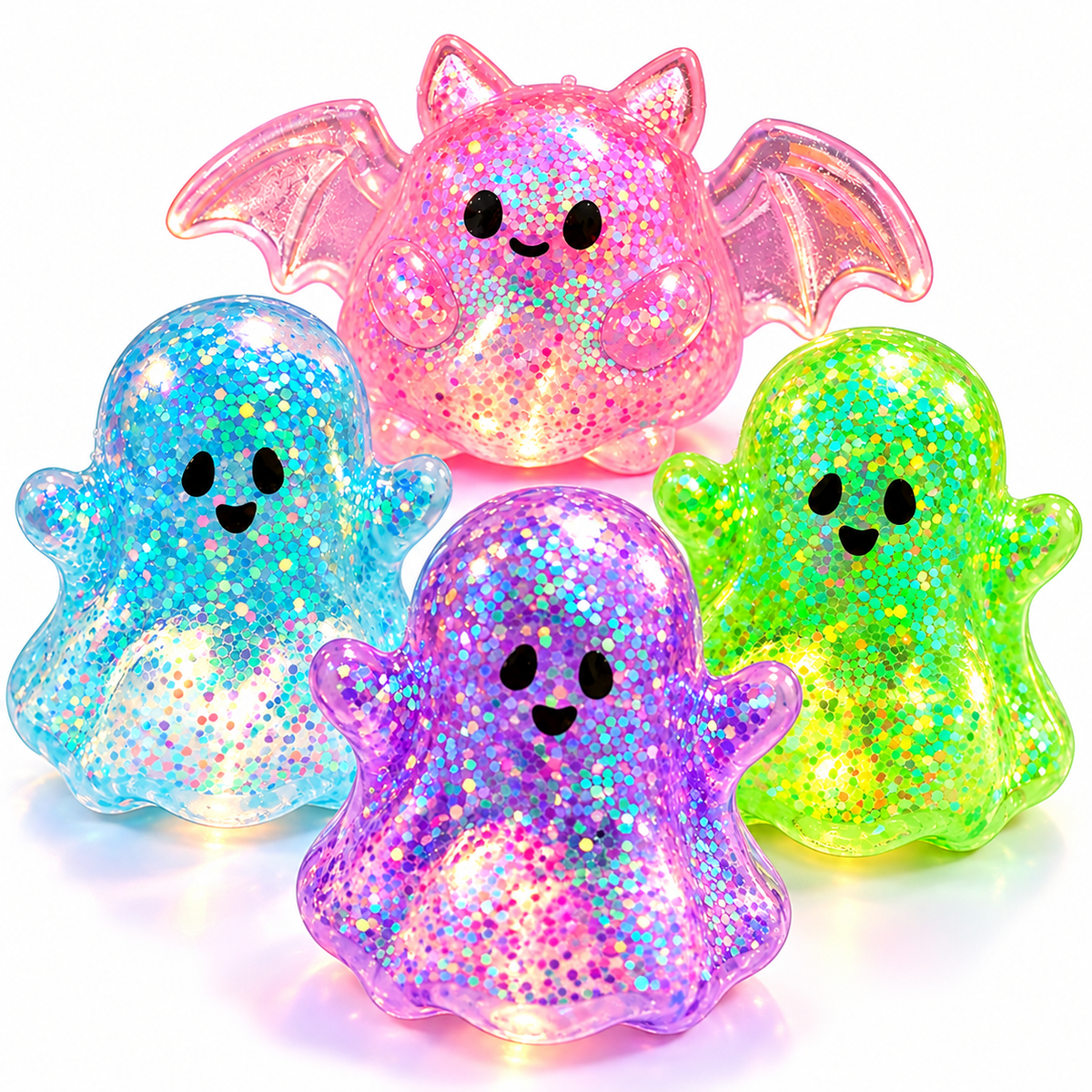 Glitter Ghost & Bat Squishy